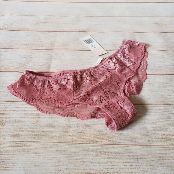 Eberjey Lace Cheeky Bikini Panties in Laros (Blush) Women's Size Medium Delicate - Picture 4 of 8